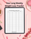 Year Long Weekly Weight Loss Tracker